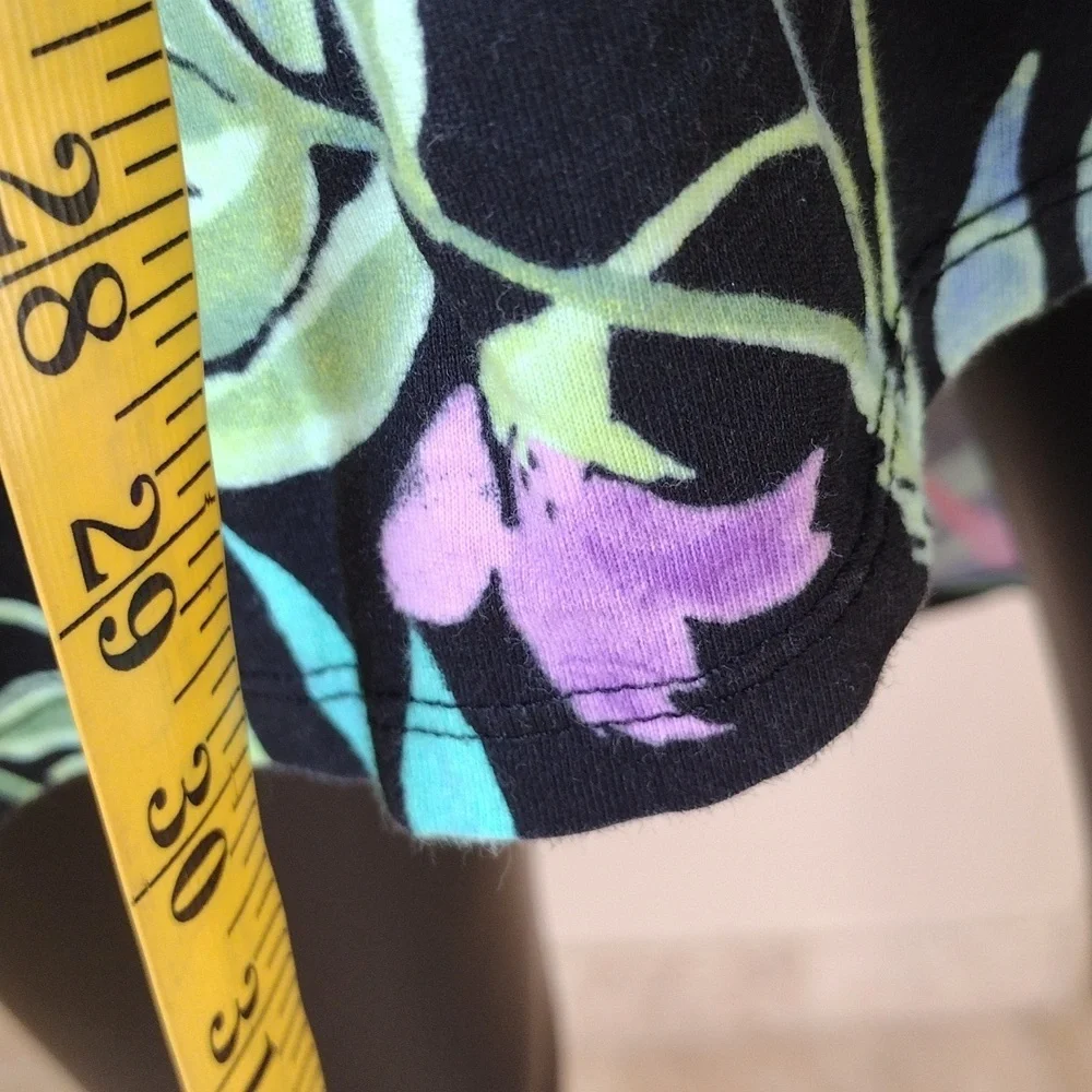 Children's Place Dress Girl (10/12) Black Floral Cold Shoulder Hi Low Vacation‎ - Picture 4 of 5